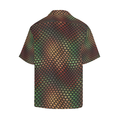 Snake Skin Colorful Print Men Aloha Hawaiian Shirt