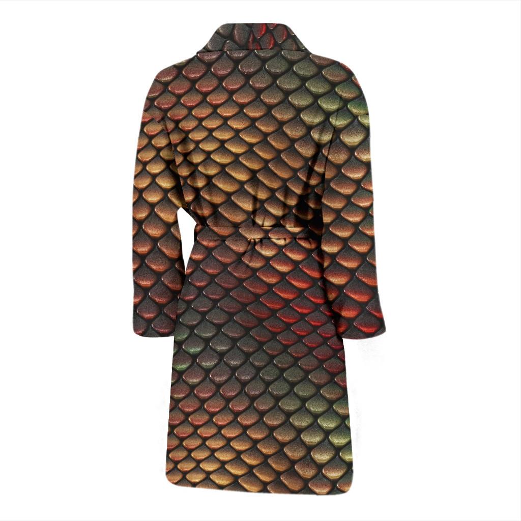 Snake Skin Colorful Print Men Bath Robe-JTAMIGO.COM