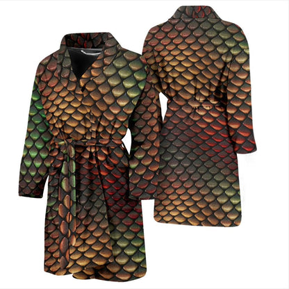 Snake Skin Colorful Print Men Bath Robe-JTAMIGO.COM