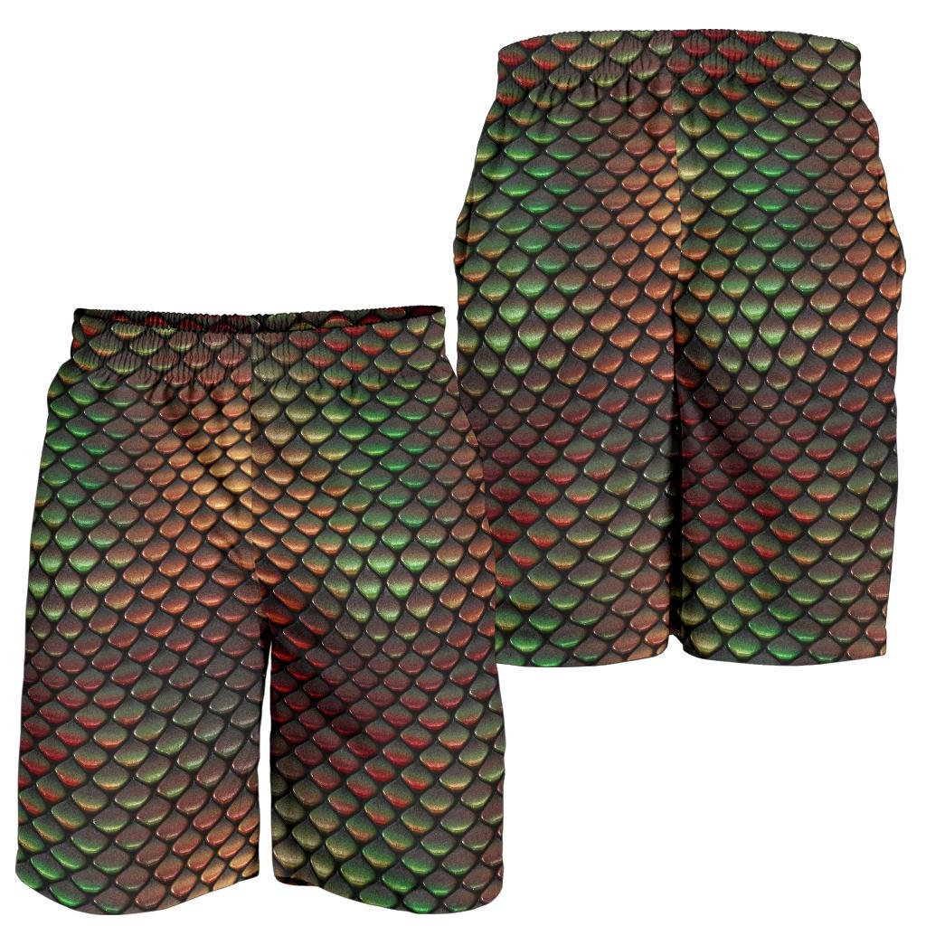 Snake Skin Colorful Print Mens Shorts-JTAMIGO.COM