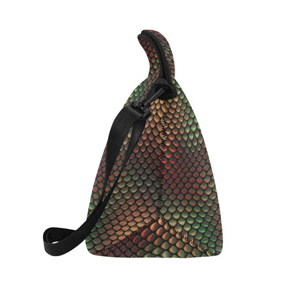 Snake Skin Colorful Print Neoprene Lunch Bag (Model 1669)(Large)-JTAMIGO.COM