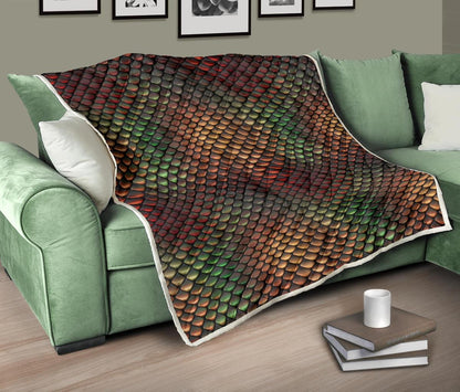 Snake Skin Colorful Print Premium Quilt-JTAMIGO.COM