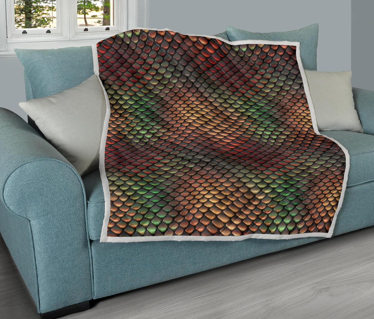 Snake Skin Colorful Print Premium Quilt-JTAMIGO.COM