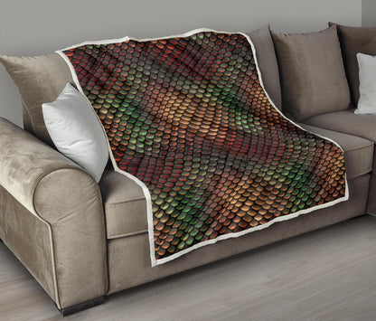 Snake Skin Colorful Print Premium Quilt-JTAMIGO.COM