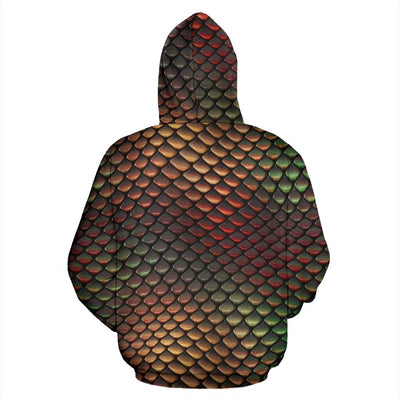 Snake Skin Colorful Print Pullover Hoodie