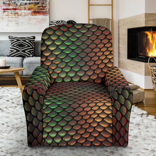 Snake Skin Colorful Print Single Sofa Slipcover -JTAMIGO.COM