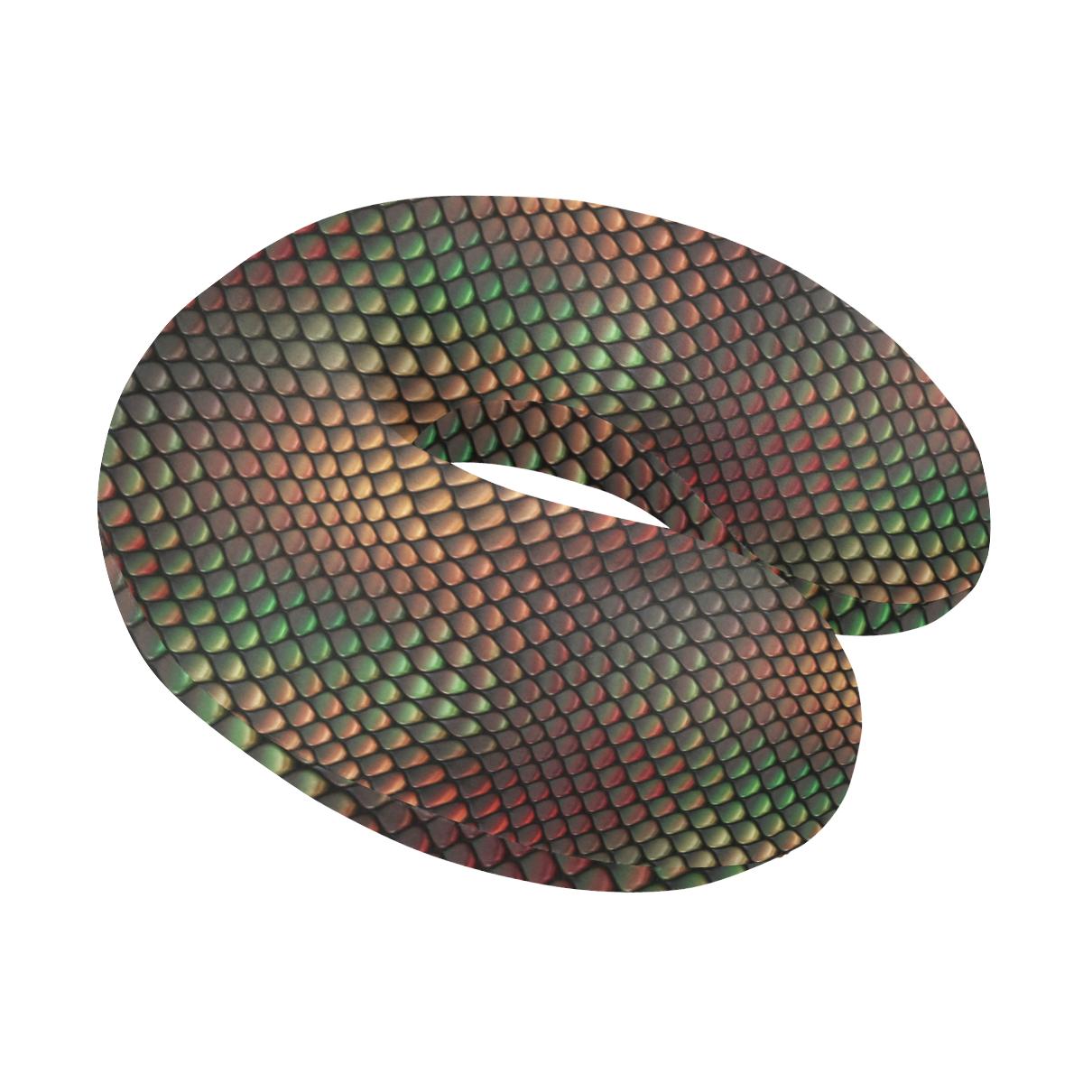 Snake Skin Colorful Print U-Shaped Travel Neck Pillow-JTAMIGO.COM