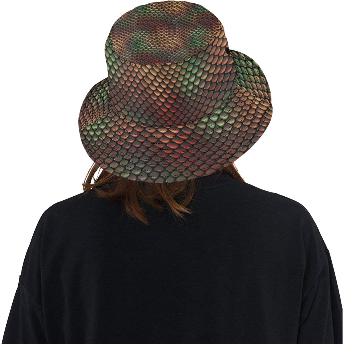 Snake Skin Colorful Print Unisex Bucket Hat