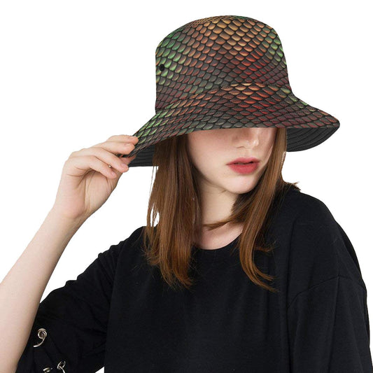 Snake Skin Colorful Print Unisex Bucket Hat