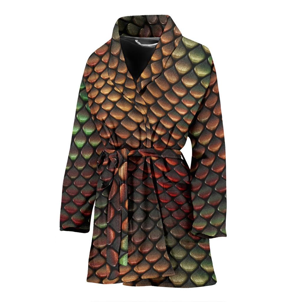 Snake Skin Colorful Print Women Bath Robe-JTAMIGO.COM