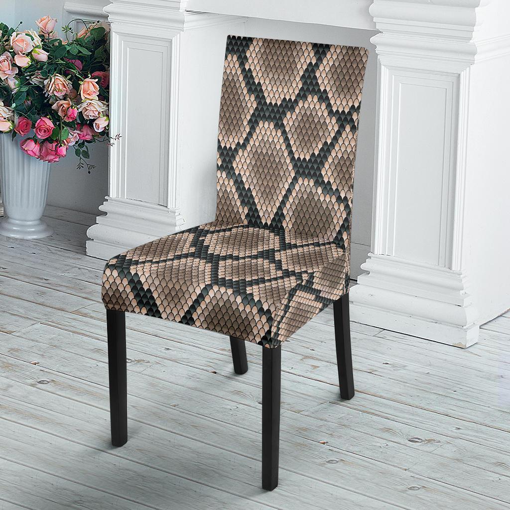 Snake Skin Design Print Dining Chair Slipcover-JTAMIGO.COM
