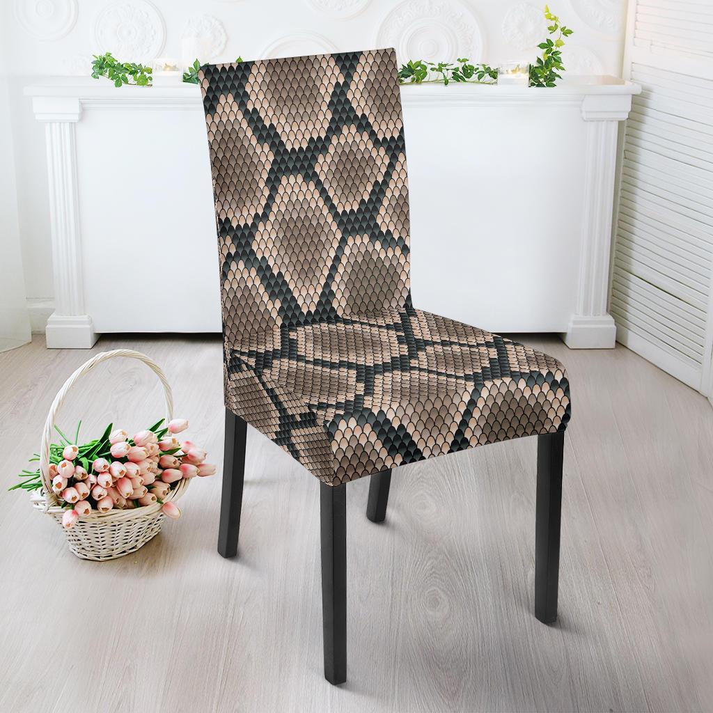 Snake Skin Design Print Dining Chair Slipcover-JTAMIGO.COM