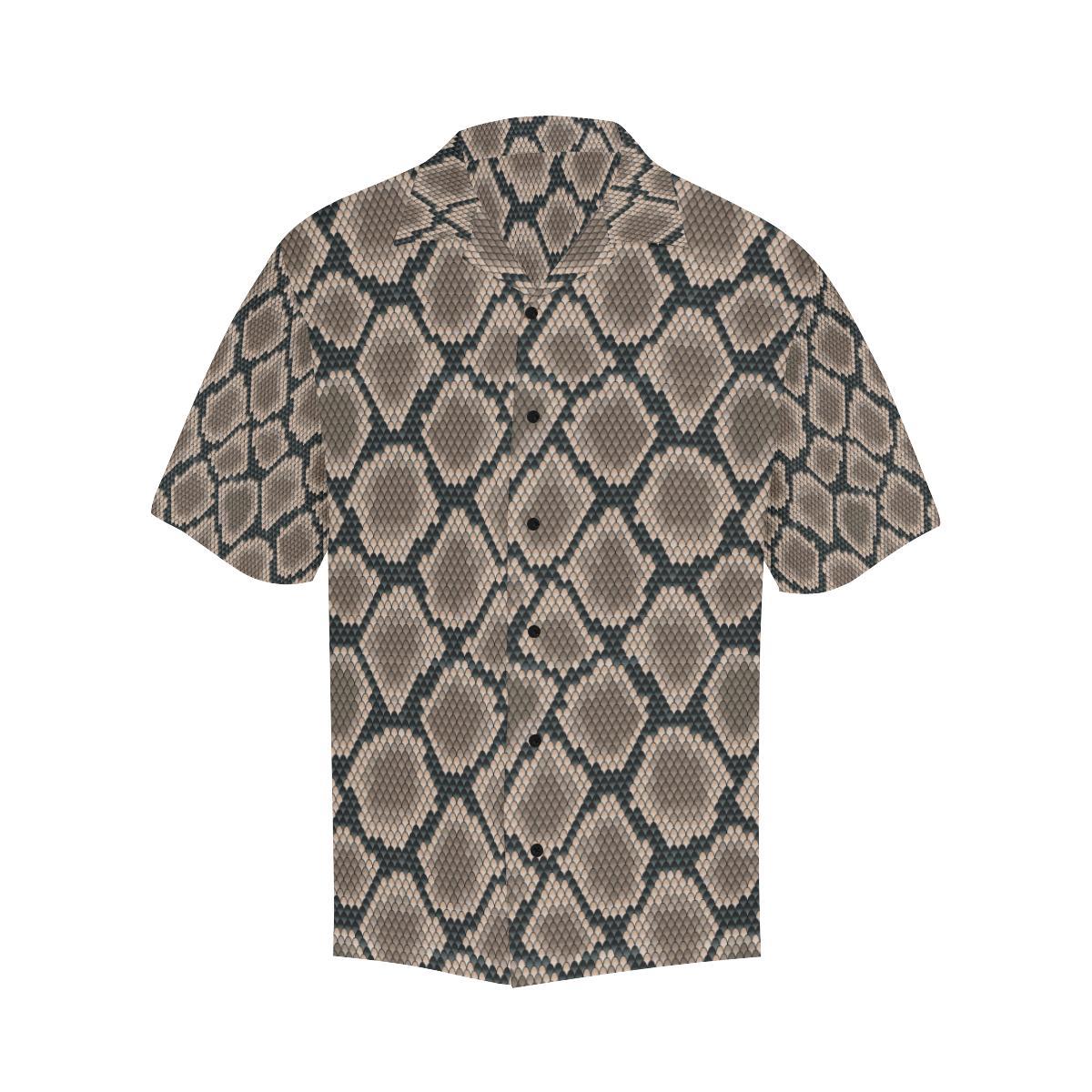Snake Skin Design Print Men Aloha Hawaiian Shirt