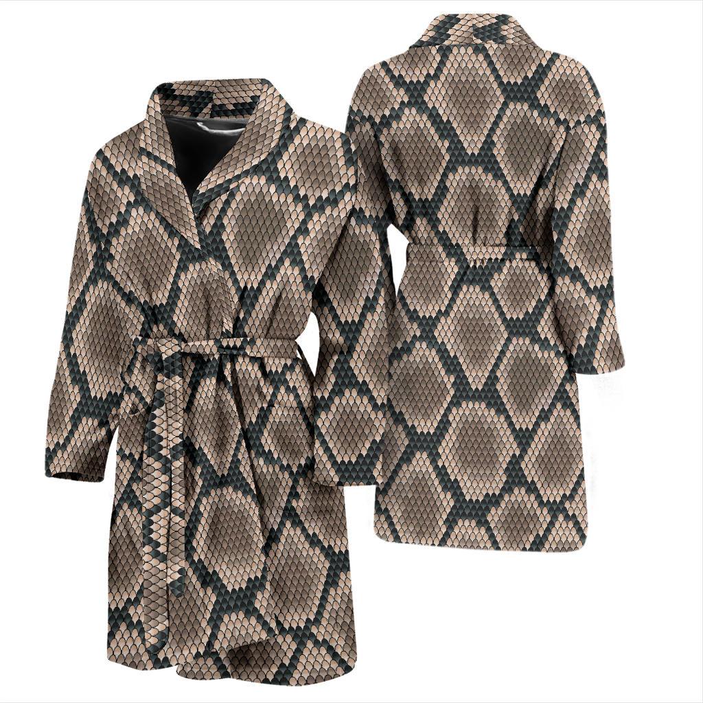 Snake Skin Design Print Men Bath Robe-JTAMIGO.COM