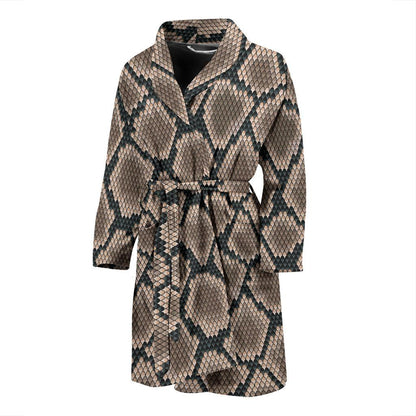 Snake Skin Design Print Men Bath Robe-JTAMIGO.COM