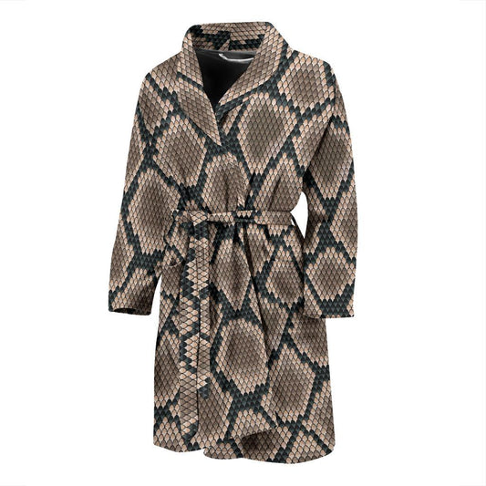 Snake Skin Design Print Men Bath Robe-JTAMIGO.COM