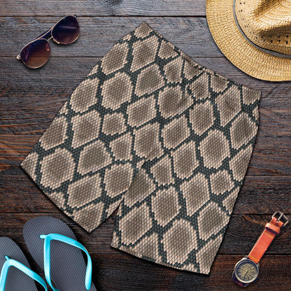 Snake Skin Design Print Mens Shorts-JTAMIGO.COM