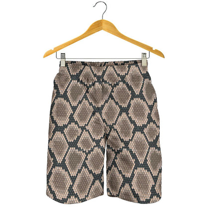 Snake Skin Design Print Mens Shorts-JTAMIGO.COM