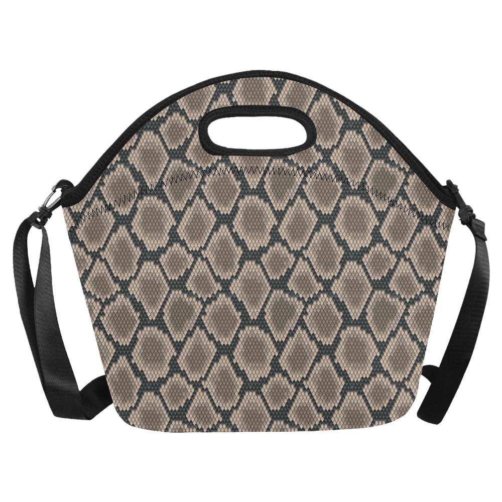 Snake Skin Design Print Neoprene Lunch Bag (Model 1669)(Large)-JTAMIGO.COM