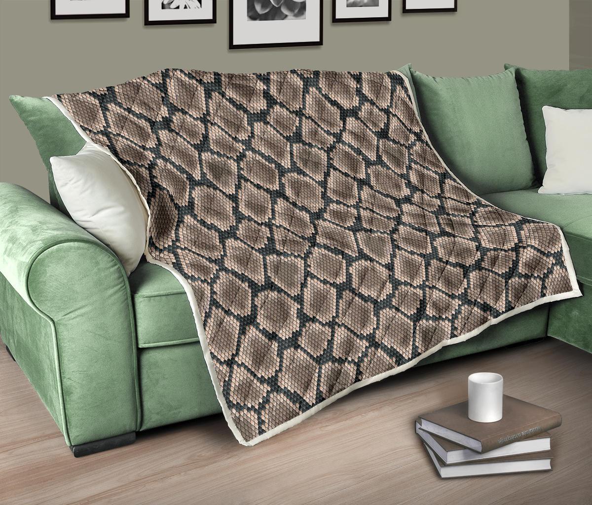 Snake Skin Design Print Premium Quilt-JTAMIGO.COM