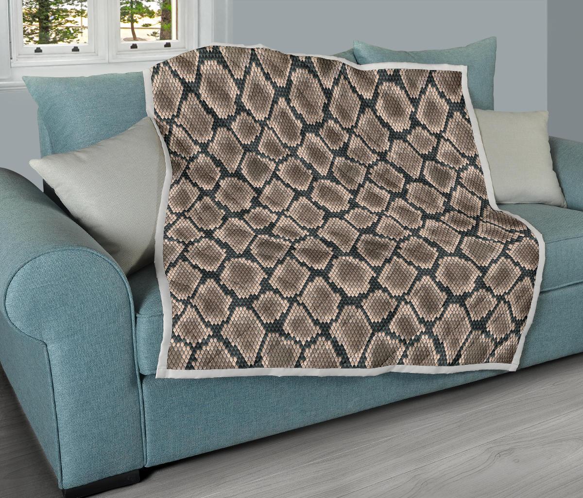 Snake Skin Design Print Premium Quilt-JTAMIGO.COM