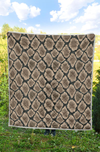 Snake Skin Design Print Premium Quilt-JTAMIGO.COM