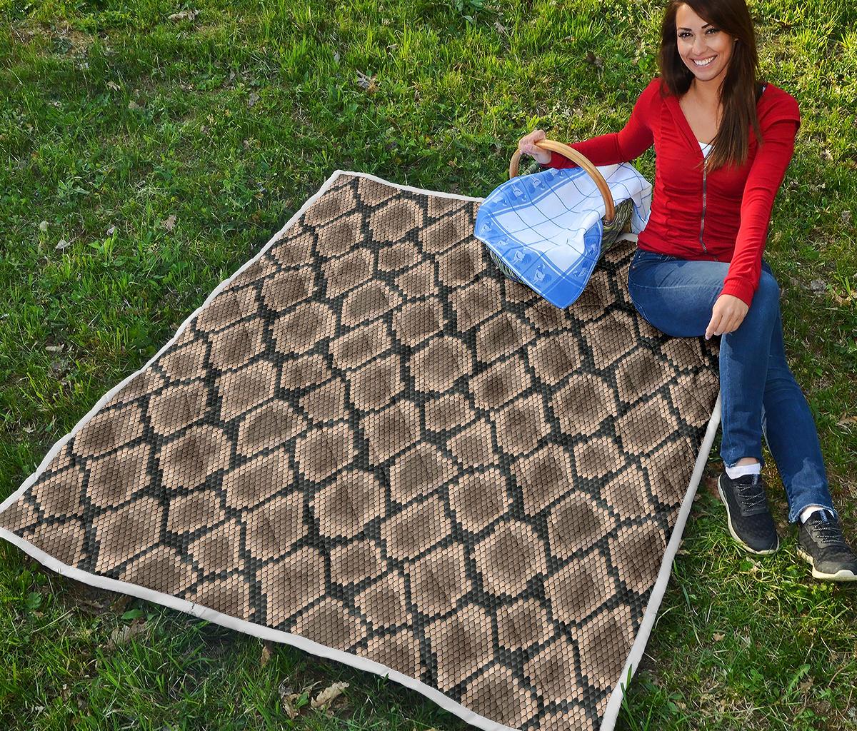 Snake Skin Design Print Premium Quilt-JTAMIGO.COM