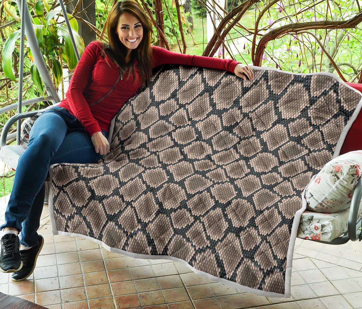 Snake Skin Design Print Premium Quilt-JTAMIGO.COM