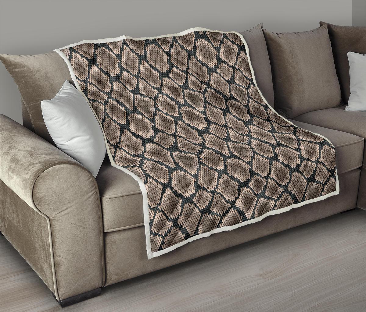 Snake Skin Design Print Premium Quilt-JTAMIGO.COM