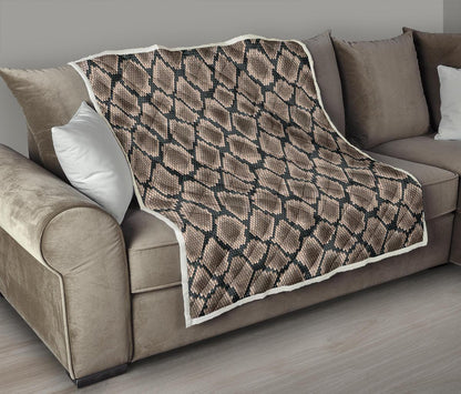 Snake Skin Design Print Premium Quilt-JTAMIGO.COM