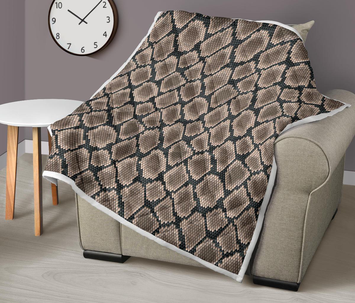Snake Skin Design Print Premium Quilt-JTAMIGO.COM