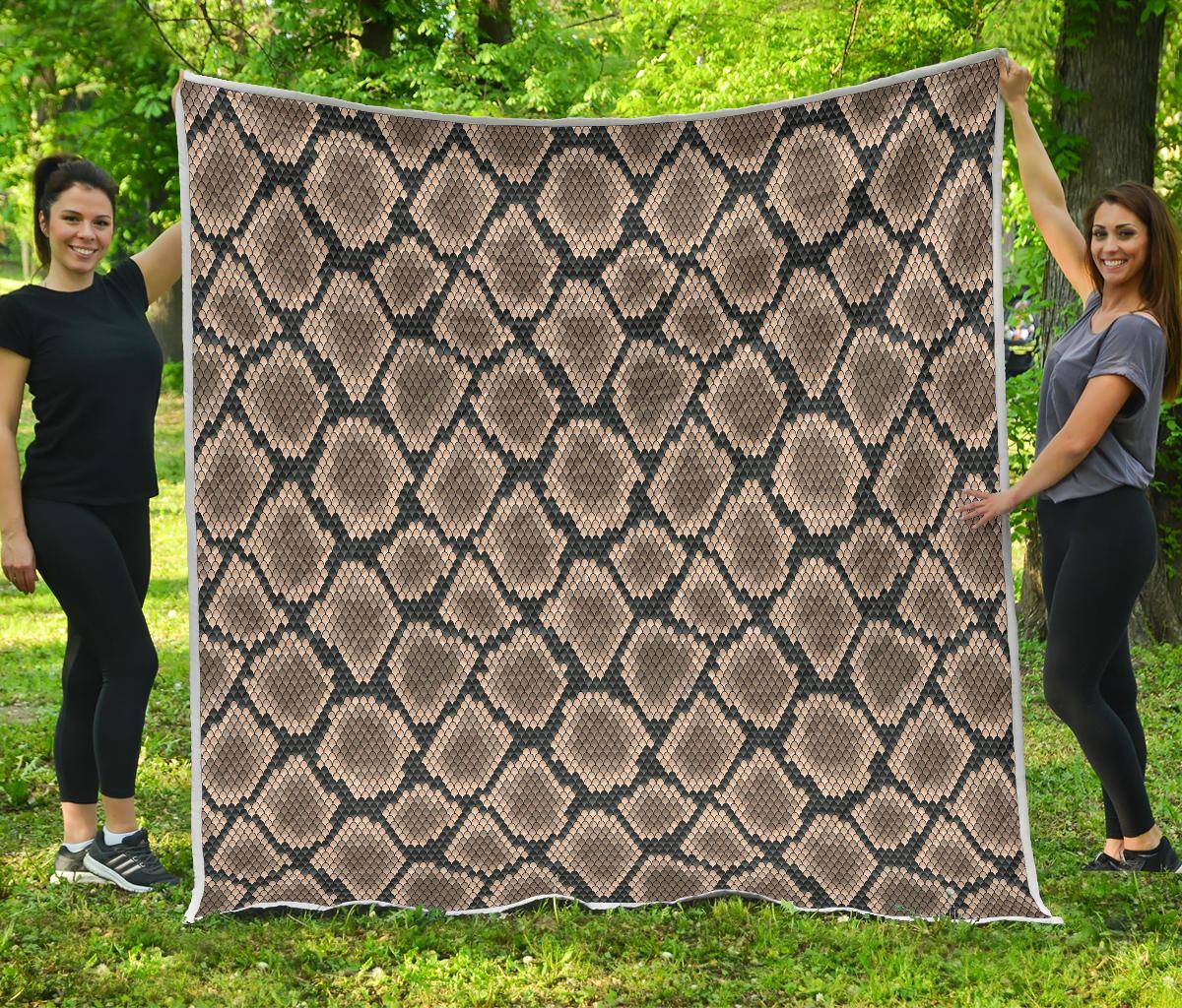 Snake Skin Design Print Premium Quilt-JTAMIGO.COM