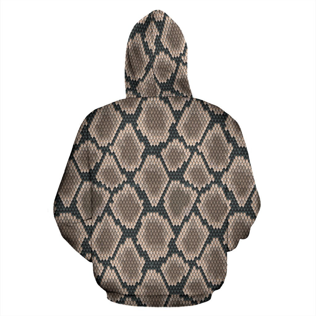 Snake Skin Design Print Pullover Hoodie
