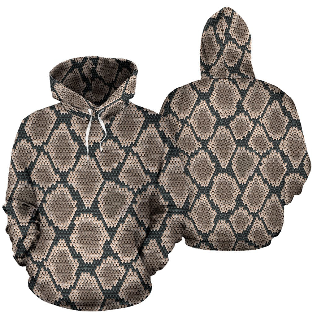 Snake Skin Design Print Pullover Hoodie