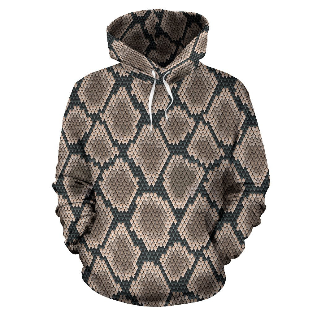 Snake Skin Design Print Pullover Hoodie