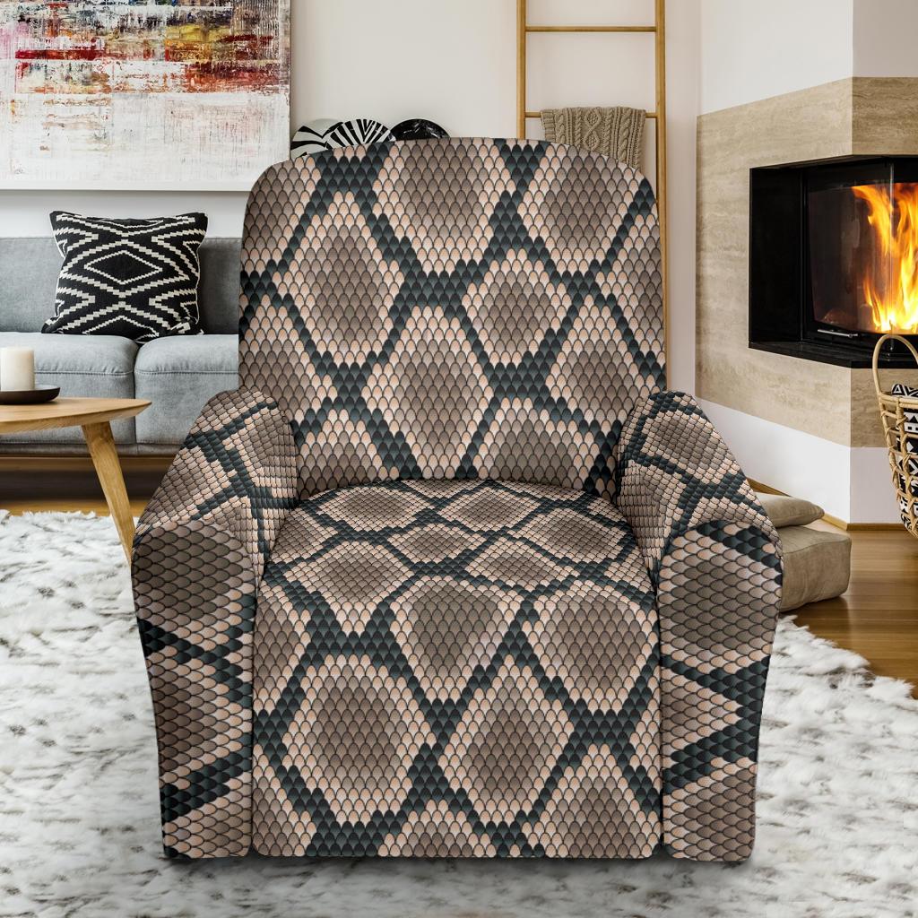 Snake Skin Design Print Single Sofa Slipcover -JTAMIGO.COM