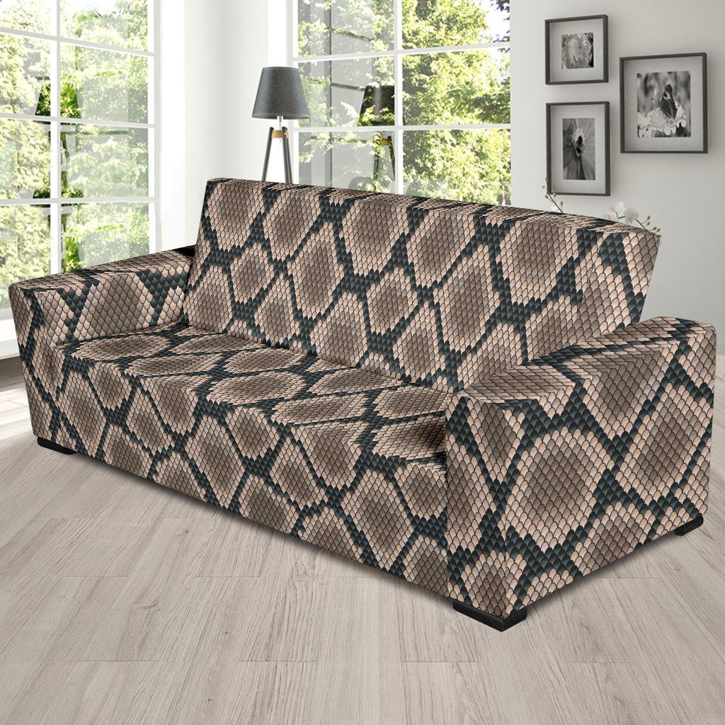 Snake Skin Design Print Sofa Slipcover-JTAMIGO.COM