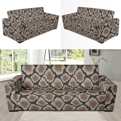Snake Skin Design Print Sofa Slipcover-JTAMIGO.COM