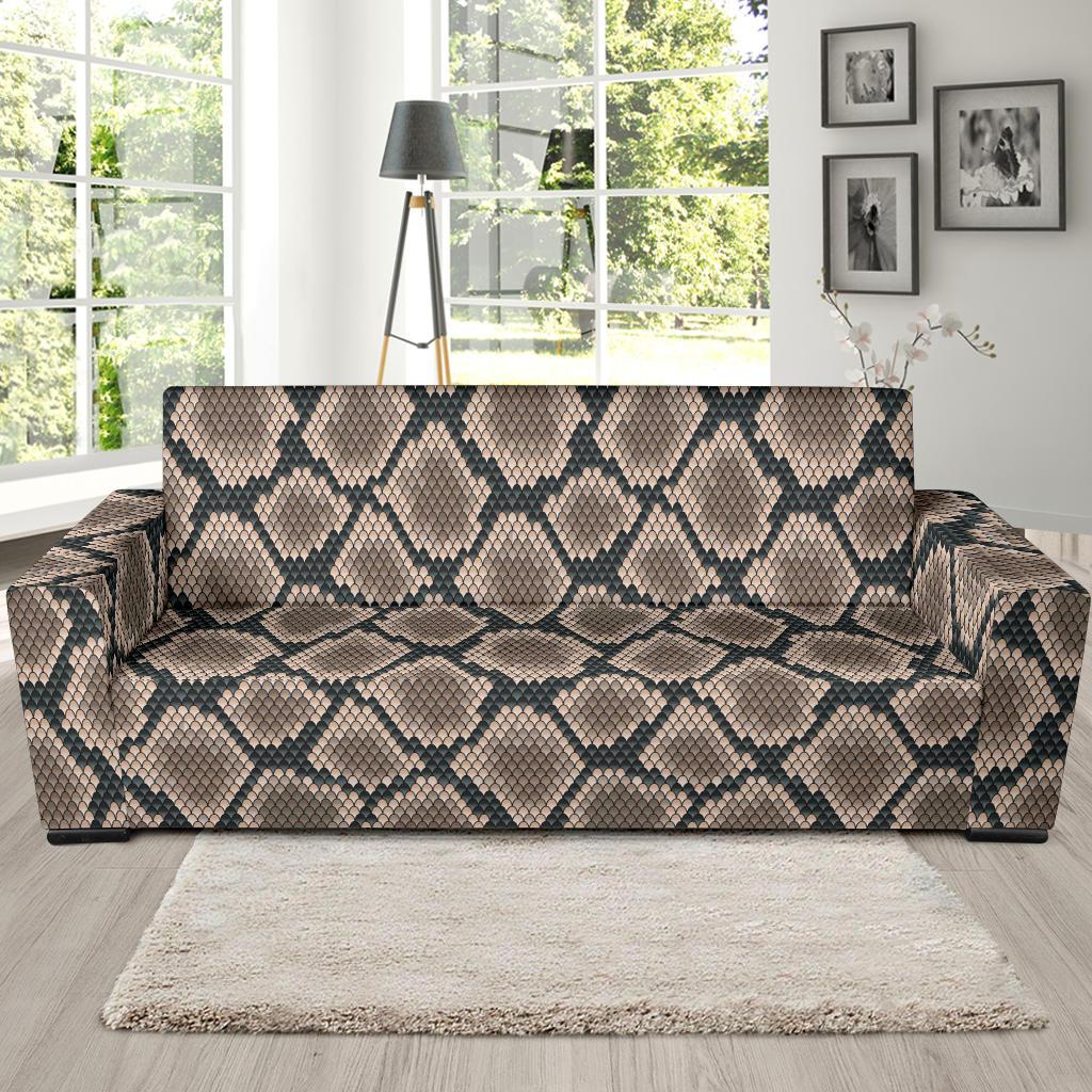 Snake Skin Design Print Sofa Slipcover-JTAMIGO.COM