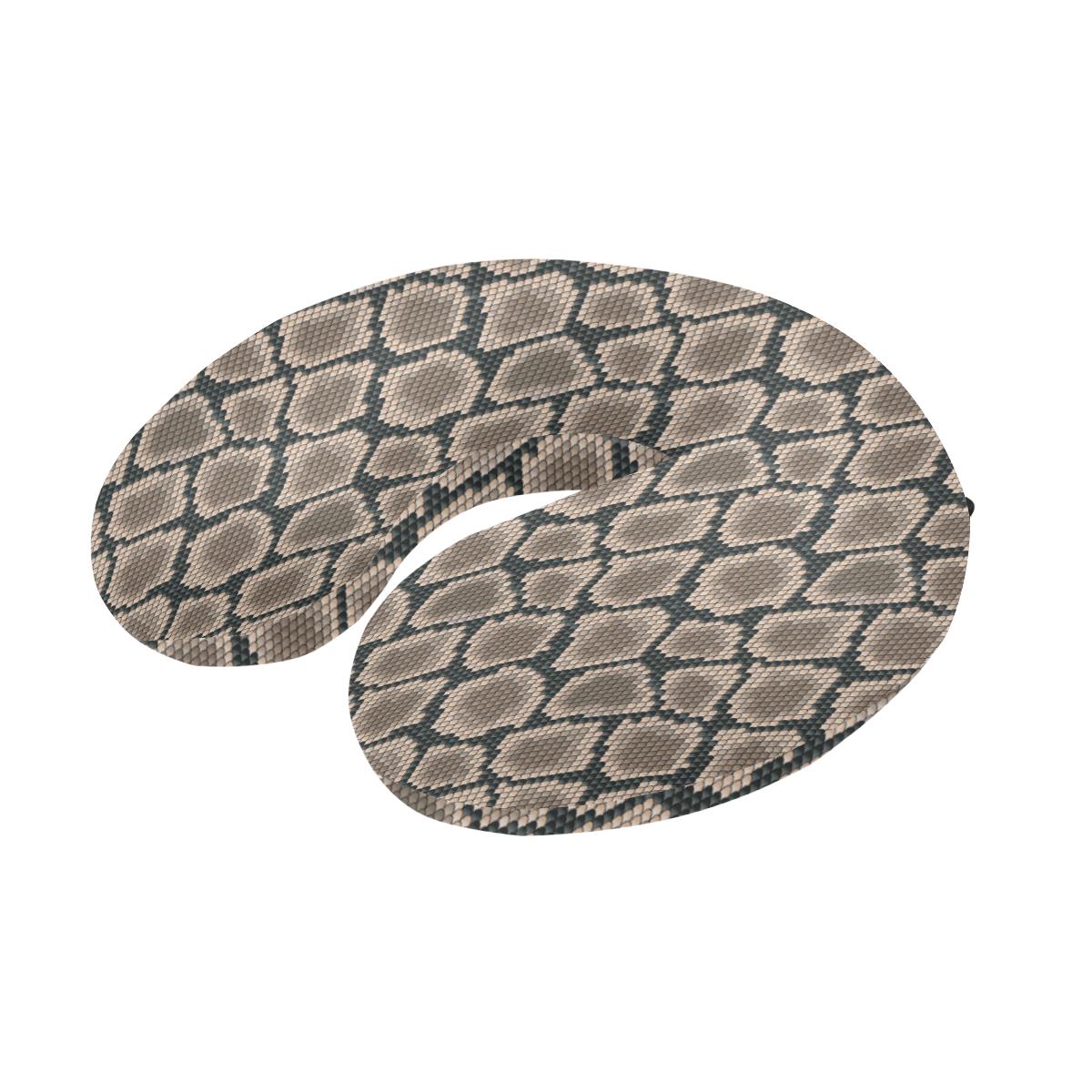 Snake Skin Design Print U-Shaped Travel Neck Pillow-JTAMIGO.COM