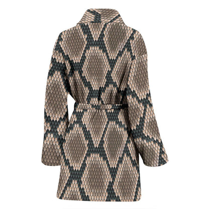 Snake Skin Design Print Women Bath Robe-JTAMIGO.COM
