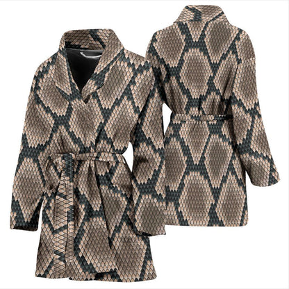 Snake Skin Design Print Women Bath Robe-JTAMIGO.COM