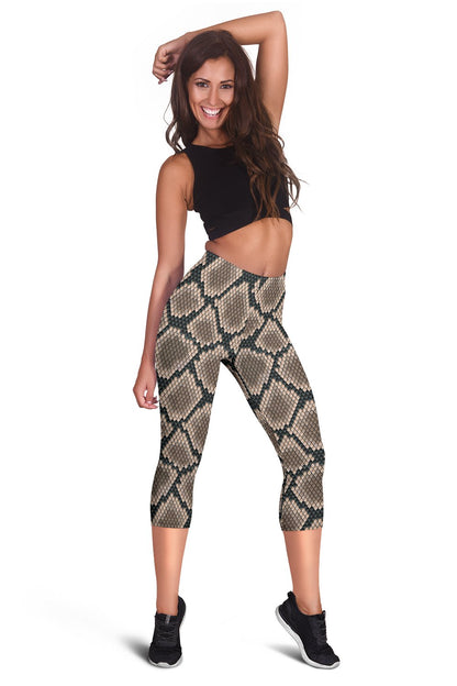 Snake Skin Design Print Women Capris