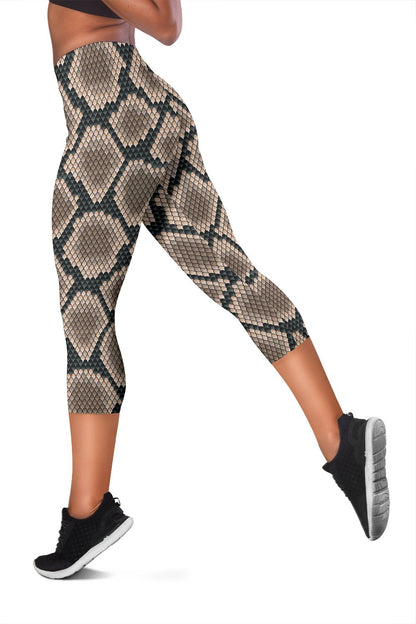 Snake Skin Design Print Women Capris