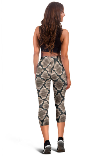 Snake Skin Design Print Women Capris