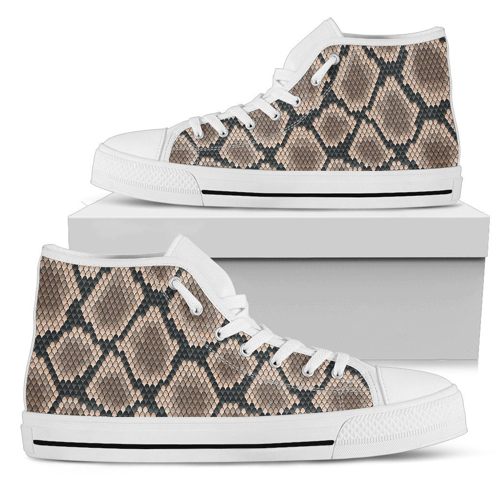 Snake Skin Design Print Women High Top Shoes