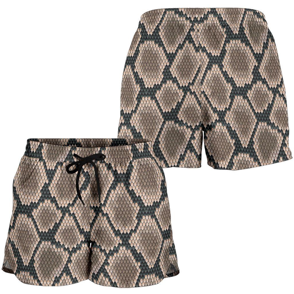 Snake Skin Design Print Women Shorts-JTAMIGO.COM