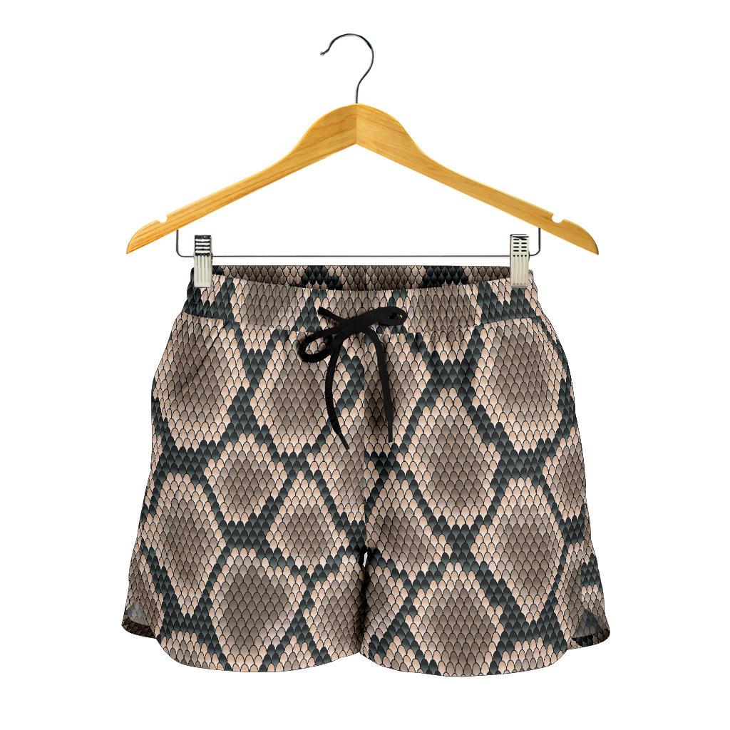 Snake Skin Design Print Women Shorts-JTAMIGO.COM