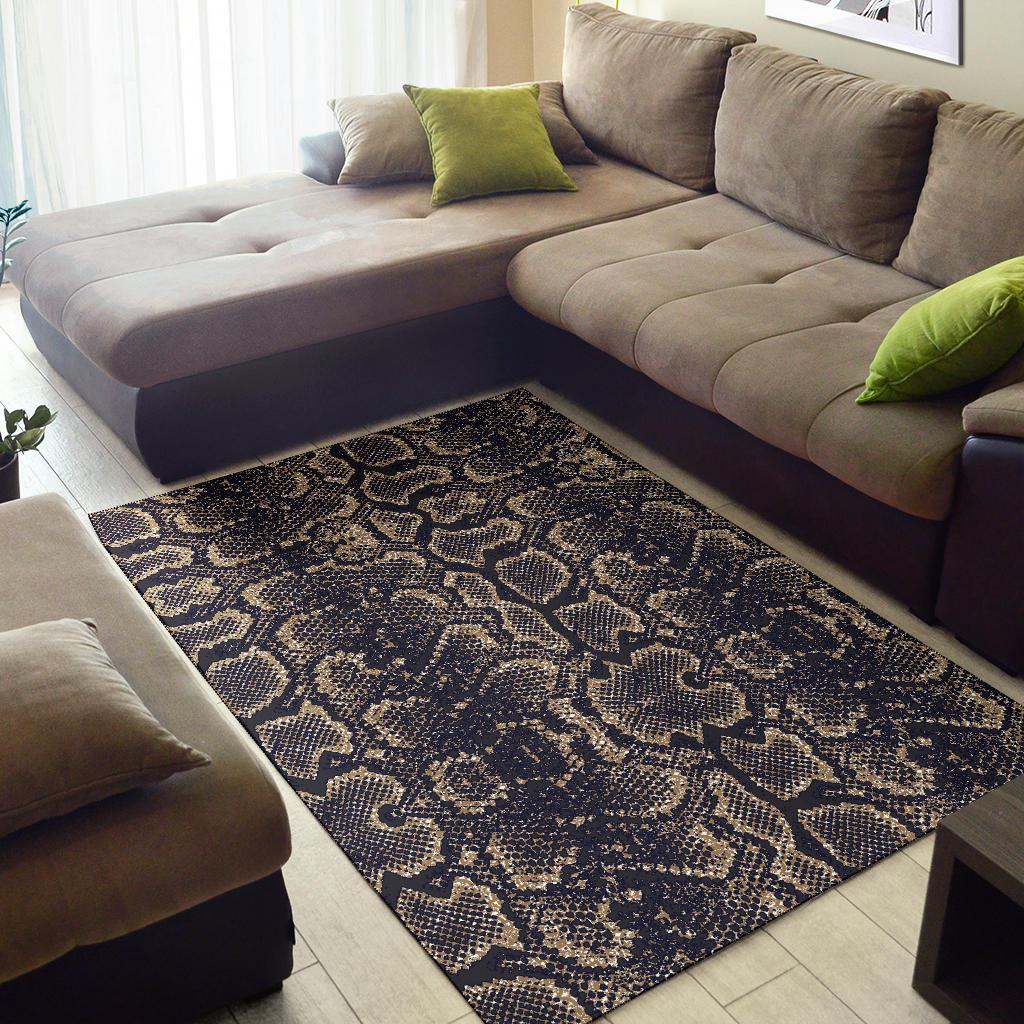 Snake Skin Pattern Print Area Rugs-JTAMIGO.COM
