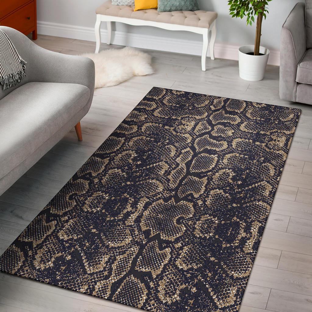 Snake Skin Pattern Print Area Rugs-JTAMIGO.COM